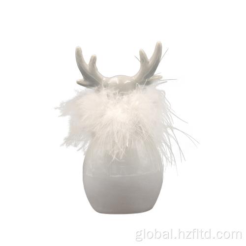 China White Ceramic Deer Decoration for Christmas Manufactory